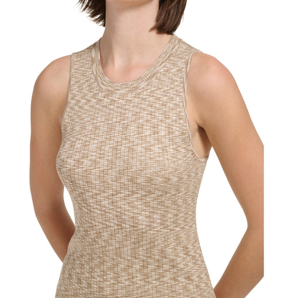 Calvin Klein Jeans Women's Space-Dyed Sleeveless Dress Beige/Cream Small NWT - Picture 2 of 12